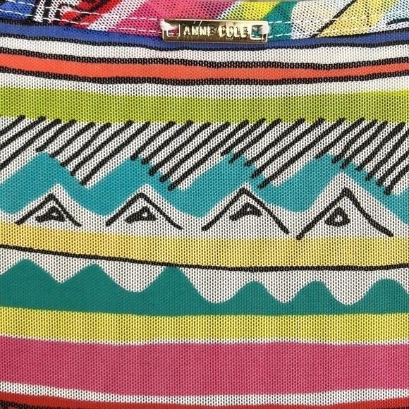Anne Cole Colorful Tribal Stripe Print Mesh Tunic Swim Cover Up - Picture 4 of 6